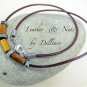 &acirc;�&laquo;LEATHER & NUTS &acirc;�&laquo; UNISEX NECKLACE  WITH STAINLESS STEEL. U CHOOSE COLOUR & SIZE