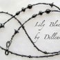 &acirc;�&laquo;LILY BLACK&acirc;�&laquo; BEADED EYEGLASSES GLASSES SPECTACLES CHAIN  HOLDER CORD