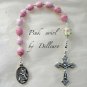 &acirc;�&laquo;PINK SWIRL&acirc;�&laquo;  HANDCRAFTED DURANGA GLASS ONE DECADE TENNER ROSARY CHAPLET (Boxed)