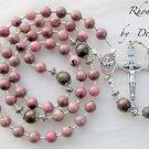 ✫RHODONITE✫ BEAUTIFUL HANDCRAFTED GEMSTONE ROSARY (GIFT BOXED)