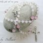 &acirc;�&laquo;WHITE JADE AND ROSE QUARTZ&acirc;�&laquo; HANDCRAFTED GEMSTONE ROSARY 6mm