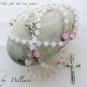 â«WHITE JADE AND ROSE QUARTZâ« HANDCRAFTED GEMSTONE ROSARY 6mm