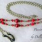 &acirc;�&laquo;PASSION&acirc;�&laquo; RED BEADED EYEGLASS GLASSES SPECTACLES CHAIN HOLDER CORD