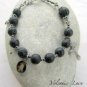 â«VOLCANIC LAVAâ« UNISEX GENUINE BLACK LAVA HANDCRAFTED ROSARY BRACELET (Boxed)