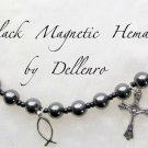 ✫BLACK MAGNETIC HEMATITE✫ UNISEX ROSARY BRACELET