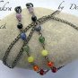 ✫CHAKRA GEMSTONES✫ BLACK EYEGLASS GLASSES SPECTACLES CHAIN HOLDER CORD