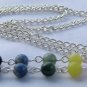 ✫9 CHAKRA✫ GEMSTONES SILVERPLATED EYEGLASS GLASSES SPECTACLES CHAIN HOLDER CORD
