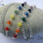 ✫9 CHAKRA✫ GEMSTONES SILVERPLATED EYEGLASS GLASSES SPECTACLES CHAIN HOLDER CORD