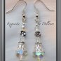 &acirc;�&laquo;EXQUISITE&acirc;�&laquo; HANDCRAFTED SILVER PLATED CRYSTAL DROP DANGLE EARRINGS