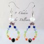 â«9 CHAKRAâ« SILVER CRYSTAL DROP DANGLE EARRINGS