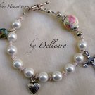 ~WHITE MAGNETIC HEMATITE~ HANDCRAFTED ROSARY BRACELET (GIFT BOXED)