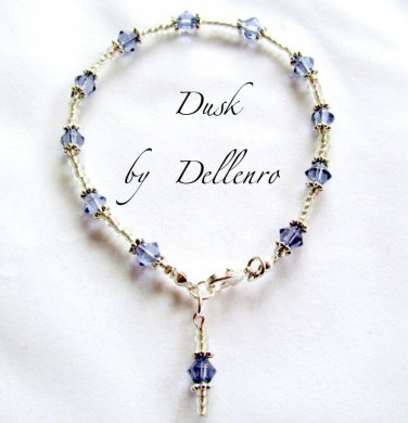 &acirc;�&laquo; DUSK &acirc;�&laquo; PURPLE  BEADED ANKLE CHAIN BRACELET ANKLET All sizes