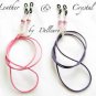 &acirc;�&laquo; LEATHER & CRYSTAL &acirc;�&laquo; EYEGLASSES SPECTACLES GLASSES CHAIN HOLDER CORD