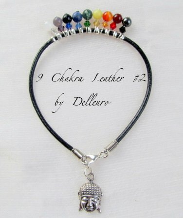 &acirc;�&laquo;9 CHAKRA&acirc;�&laquo; LEATHER GEMSTONES AND CRYSTALS ANKLE CHAIN ANKLET ANKLE BRACELET