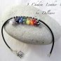 â«9 CHAKRAâ« LEATHER GEMSTONES AND CRYSTALS ANKLE CHAIN ANKLET ANKLE BRACELET
