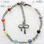 &acirc;�&laquo;9 CHAKRA&acirc;�&laquo; BLACK CHAIN GEMSTONE ANKLE CHAIN BRACELET ANKLET  9" & 2" EXTENDER
