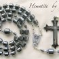 &acirc;�&laquo;HEMATITE&acirc;�&laquo; GEMSTONE MEN'S  BLACK DRUM SHAPED HANDCRAFTED ROSARY (Gift boxed)