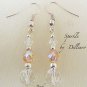 &acirc;�&laquo;SPARKLE&acirc;�&laquo; SILVER PLATED CRYSTAL DROP DANGLE EARRINGS Pink, Blue or Peach