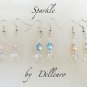 ✫SPARKLE✫ SILVER PLATED CRYSTAL DROP DANGLE EARRINGS Pink, Blue or Peach
