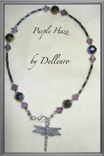 &acirc;�&laquo;PURPLE HAZE&acirc;�&laquo; HANDCRAFTED BEADED CRYSTAL ANKLE CHAIN ANKLET ANKLE BRACELET
