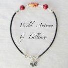 ✫WILD AUTUMN✫ LEATHER WOOD AND METAL ANKLE CHAIN ANKLET ANKLE BRACELET