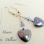 &acirc;�&laquo;HEARTS&acirc;�&laquo; SILVER PLATED CRYSTAL DROP DANGLE EARRINGS (1 pair)