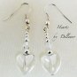 &acirc;�&laquo;HEARTS&acirc;�&laquo; SILVER PLATED CRYSTAL DROP DANGLE EARRINGS (1 pair)