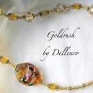 ✫GOLDRUSH✫ HANDCRAFTED CRYSTAL ASYMMETRICAL NECKLACE. Clearance