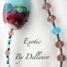 ✫EXOTIC✫ HANDCRAFTED CRYSTAL AND LAMPWORK ASYMMETRICAL NECKLACE. (Clearance)