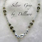 ✫SILVER GREY✫ HANDCRAFTED BEADED CRYSTAL ANKLE CHAIN ANKLET ANKLE BRACELET