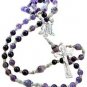 â«AMETHYSTâ« PURPLE GEMSTONE HANDCRAFTED FIVE DECADE ROSARY (GIFT BOXED)