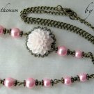 ✫PINK CRYSANTHEMUM✫ HANDCRAFTED ASYMMETRICAL NECKLACE (Clearance)