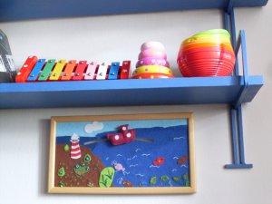 Akotales picture, Handmade original wall decor, story telling picture, children toy, educational toy