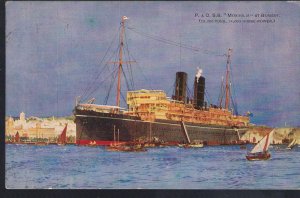 P&0 SS Mongolia at Bombay Ship postcard  1912 postally used
