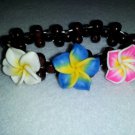 Wooden Bead Fimo Flower Bracelet/Anklet