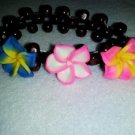 Wooden Bead Fimo Flower Bracelet/Anklet