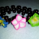 Wooden Bead Fimo Flower Bracelet/Anklet