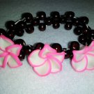 Wooden Bead Fimo Flower Bracelet/Anklet