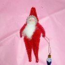 Chenille Santa RED 5 inches cotton beard with ornament
