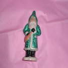 Chalkware Chaulkware Santa Green with dots carrying bag  4.75 inches