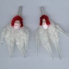 Chenille Santa White 3. 5  inch  clay face red trim
