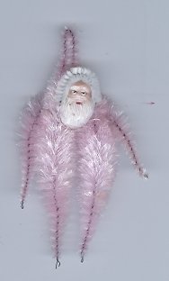 Chenille Santa Pastel Pink 3. 5 inch clay face