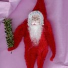 Chenille Santa RED 5  inch  clay face twig