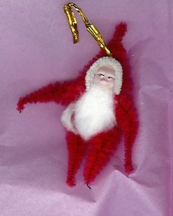Chenille Santa RED 3.35 inch clay face