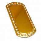 14 K gold over Sterling Rhinestone Dog tag - Picture or Text