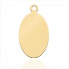 Oval pendant - Gold Plated Nickel - Great for Pictures