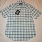 J.CAMPBELL PLAID CHECK GRAPHIC WHITE GREEN SLIM FIT CASUAL EVERY DAY SHIRT L