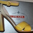 $915 PRADA PATENT WHITE YELLOW OMBRE SANDALS SHOES 9.5