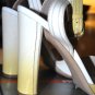 $915 PRADA PATENT WHITE YELLOW OMBRE SANDALS SHOES 9.5