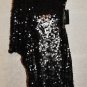 $198 BLOOMINGDALE'S AQUA MATT SEQUIN BLACK EVENING COCKTAIL PARTY DRESS 2 S